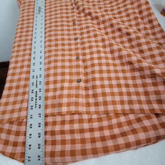Patagonia Men's Checked Pattern Long Sleeve Casual Button Up Shirt Orange XL - Picture 7 of 7